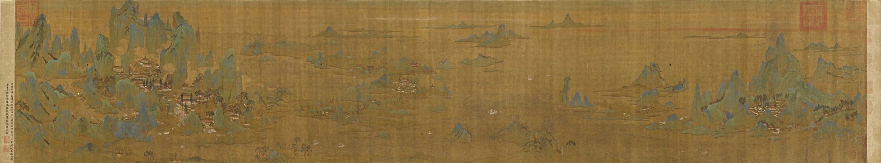 <h2>海天落照图卷</h2><p>作者：佚名</p><p>创作年代：明</p><p>规格：46.7cm×244.9cm</p><p>品类：绢本设色</p>